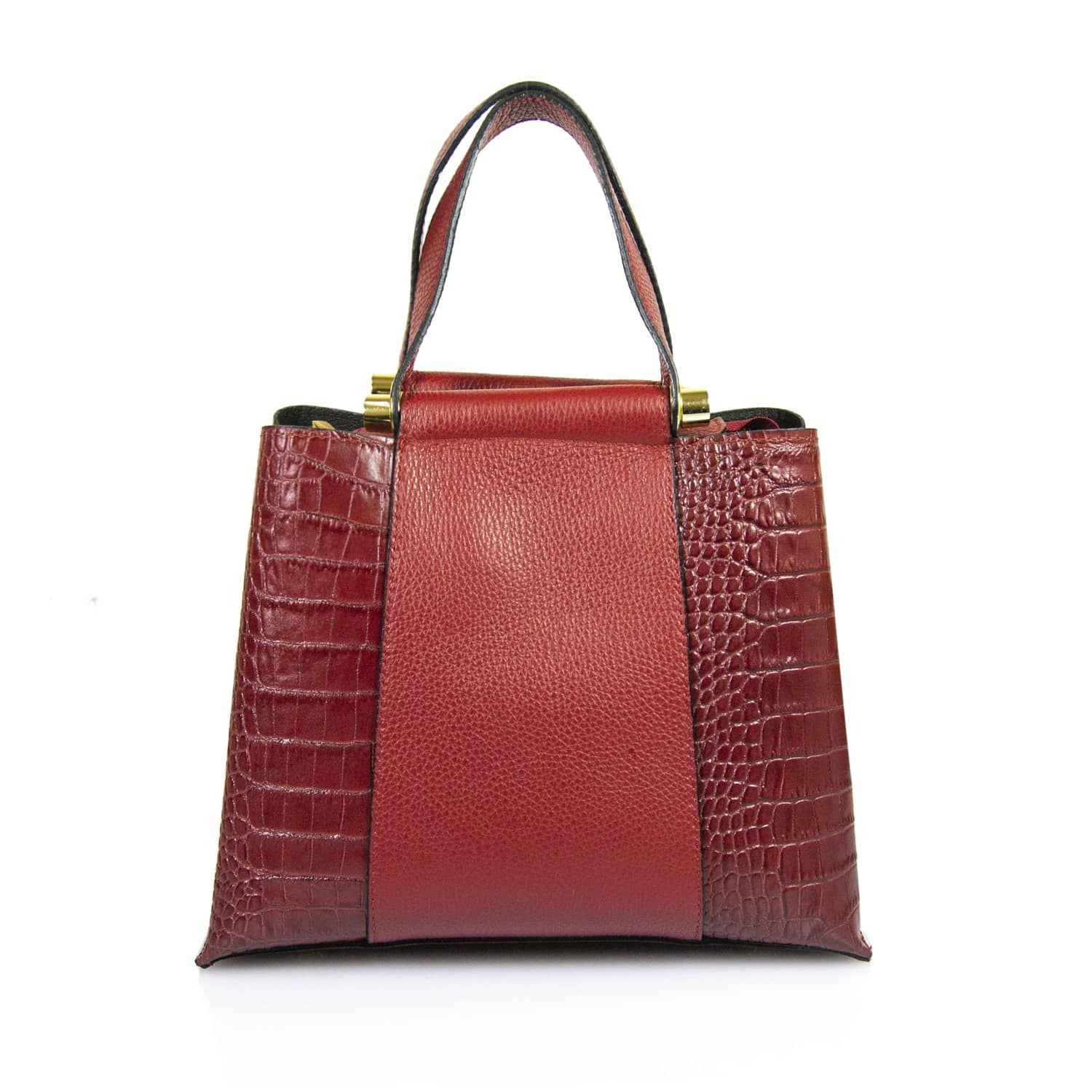 BZNA Bag Kessa Kroko Rosso Leder Italy Damen Handtasche Schultertasche Tasche