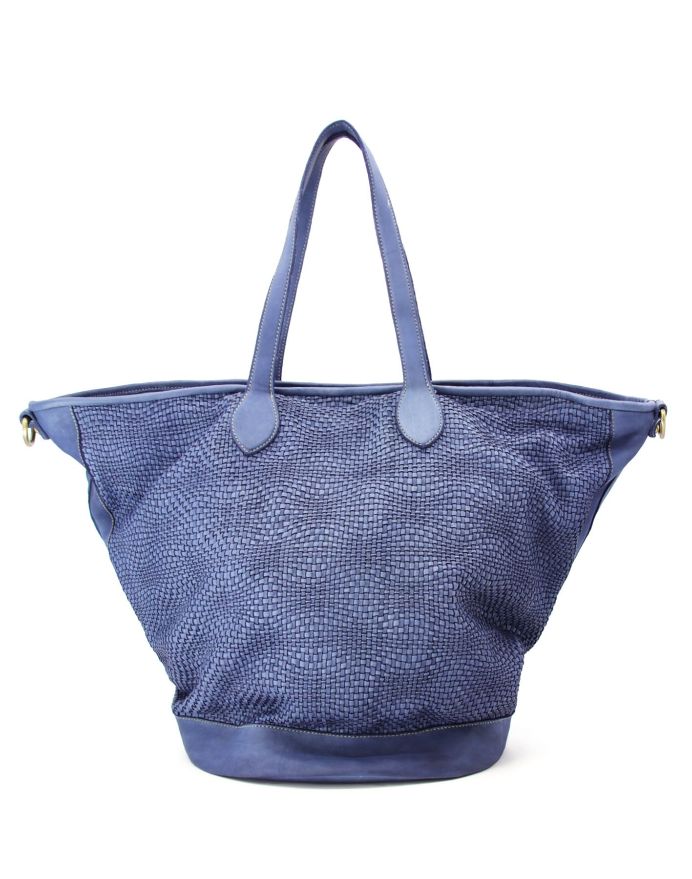 BZNA Bag Patch Blau Designer XXL Shopper Damen Handtasche Schultertasche - B Z N A