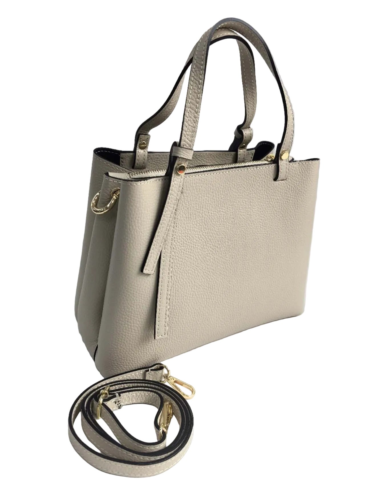 BZNA Bag Latona Beige Leder Italy Damen Handtasche Schultertasche Tasche - B Z N A