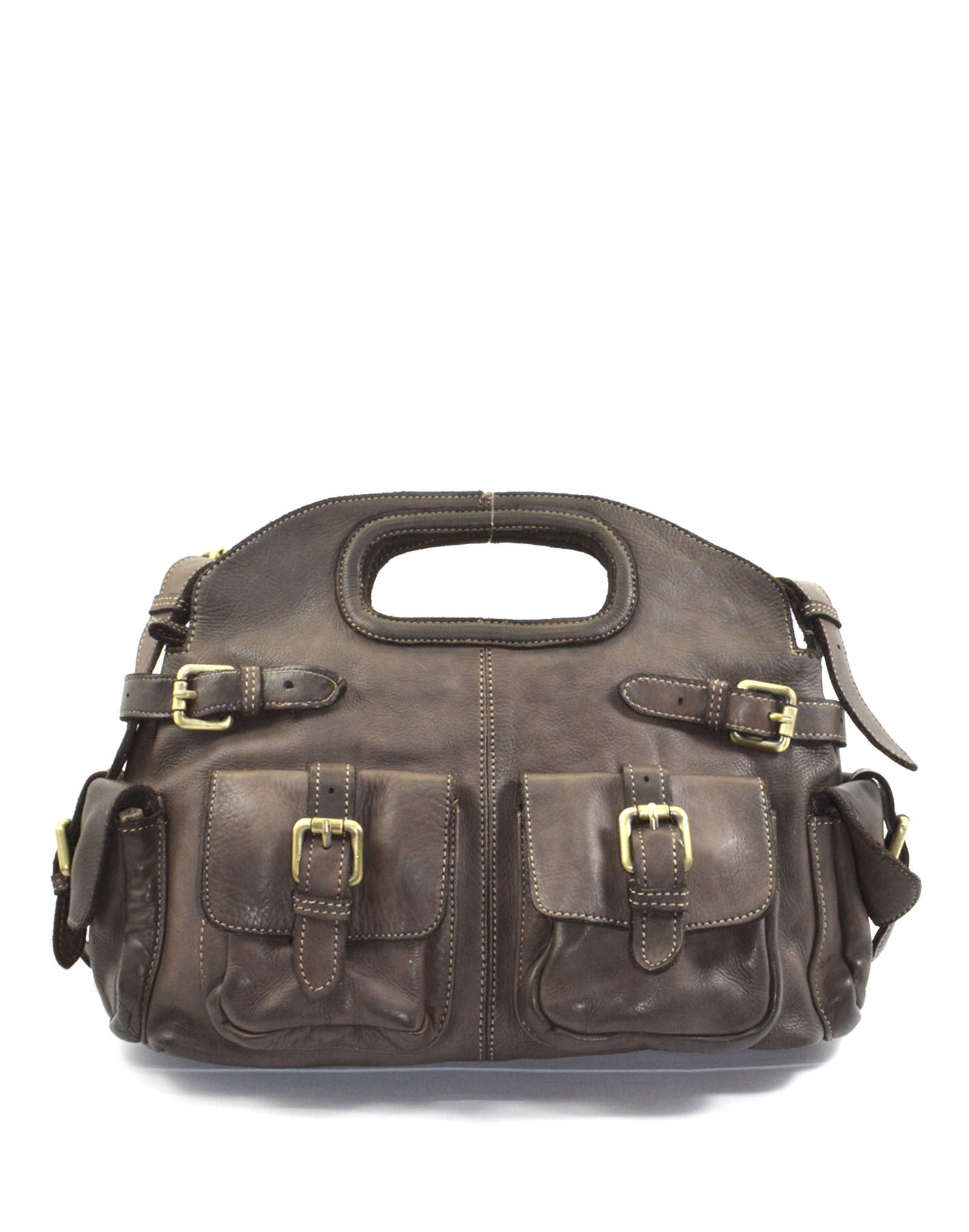 BZNA Bag Radika Braun Italy Damen Handtasche Schultertasche Tasche Leder - B Z N A
