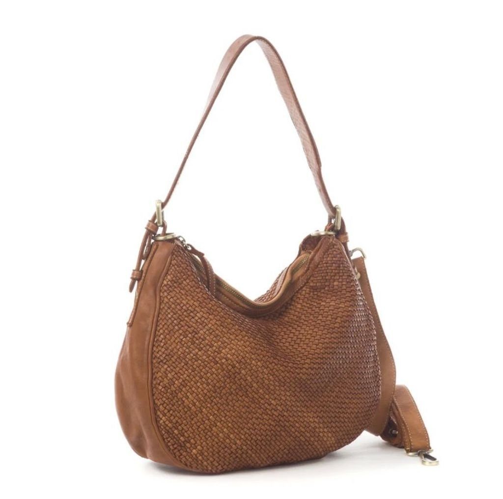 BZNA Bag Anja Cognac Italy Designer Beutel Umhängetasche Damen Handtasche Leder - B Z N A