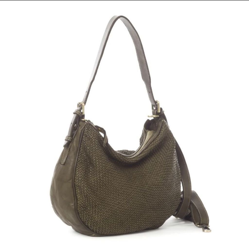 BZNA Bag Anja Grün Italy Designer Beutel Umhängetasche Damen Handtasche Leder - B Z N A