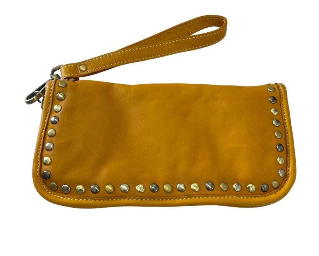 BZNA Berlin Romy gelb Wallet Clutch Leather Leder Portemonnaie Geldbörse Neu