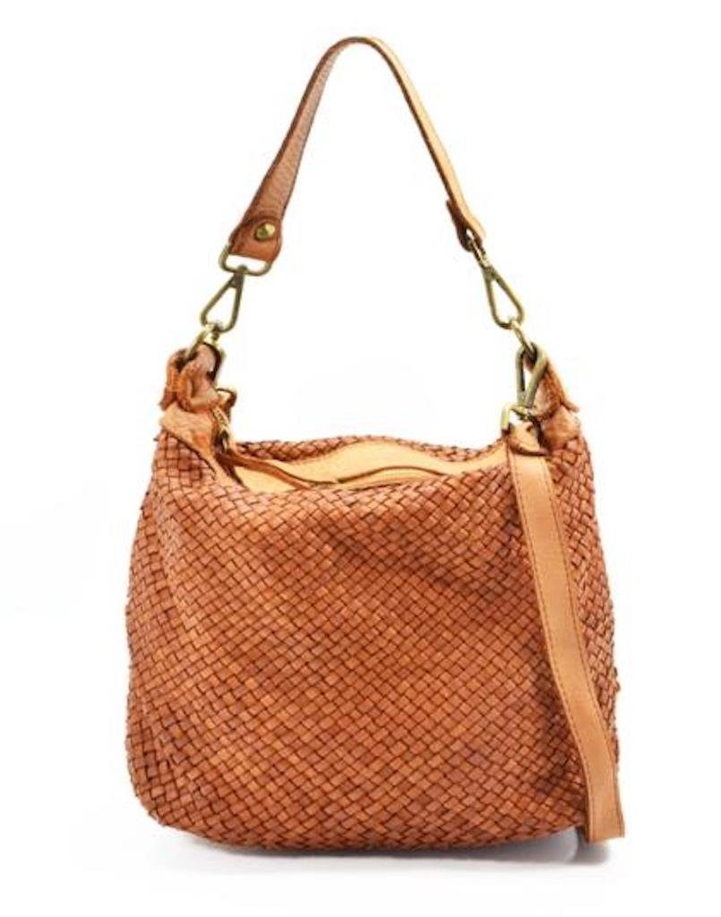 BZNA Bag Briana Cognac Italy Designer Beutel Umhängetasche Damen Handtasche - B Z N A