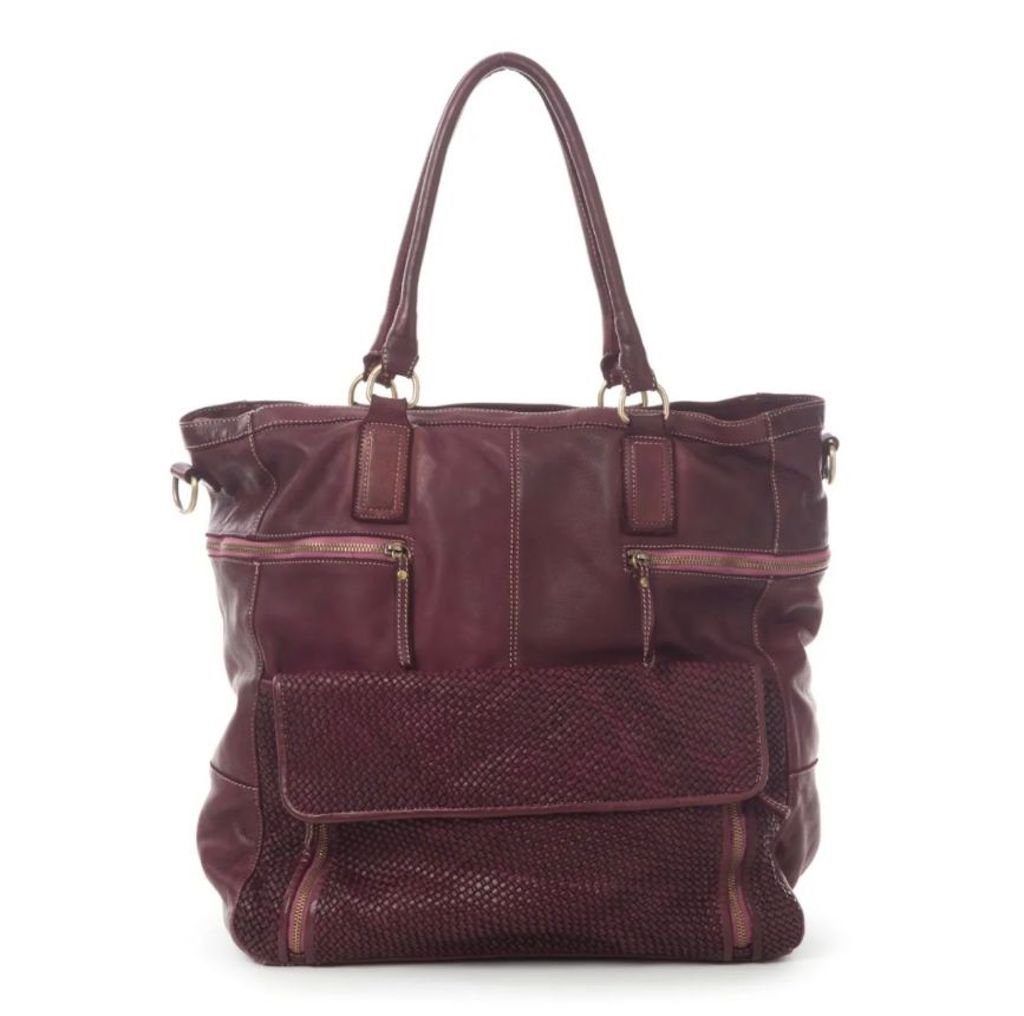 BZNA Bag Boneys Weinrot Italy Designer Damen Tasche Handtasche Schultertasche Leder Shopper Neu - B Z N A
