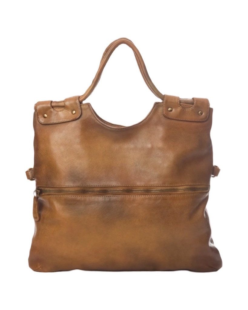 BZNA Bag Shopper Elisa Cognac Designer Damenhandtasche Messenger Schultertasche - B Z N A