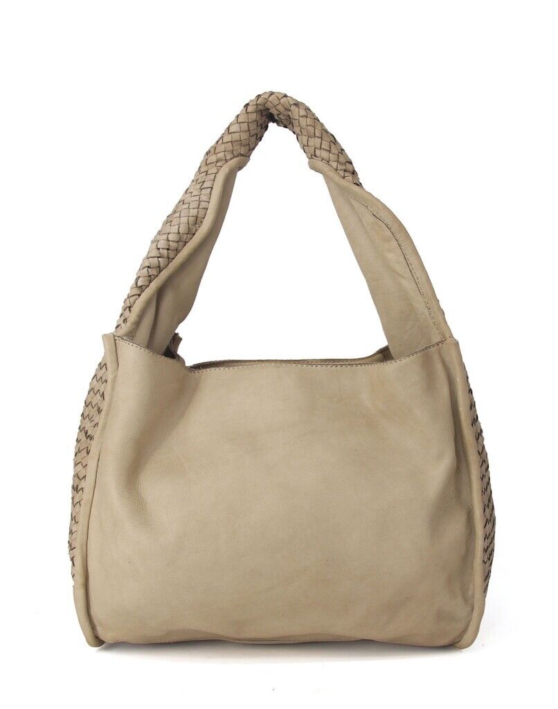 BZNA Umhängetasche Pani Taupe Designer Beutel Handtasche Umhängetasche - B Z N A