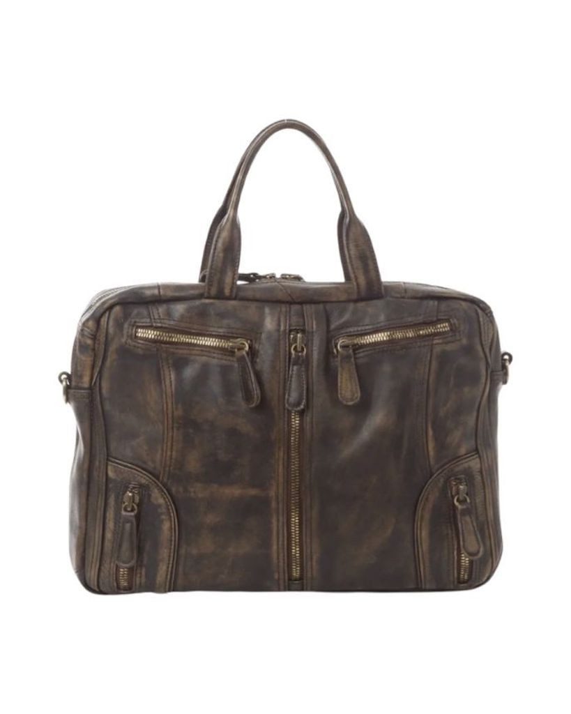 BZNA Bag Lio Braun Business Aktentasche Designer Ledertasche Schultertasche Unisex - B Z N A