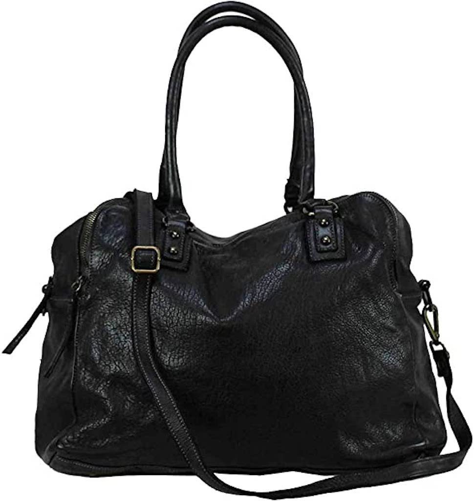 BZNA Bag Lue Schwarz Italy Designer Messenger Damen Handtasche Schultertasche Tasche Leder Shopper Neu - B Z N A