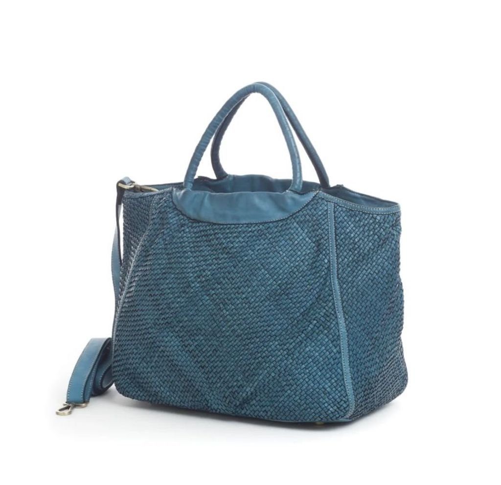 BZNA Bag Madita Petrol Italy Designer Damen Handtasche Schultertasche Tasche - B Z N A