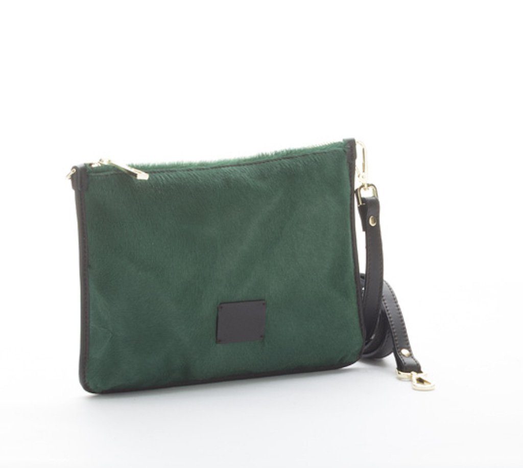 BZNA Bag Umhängetasche Ony Grün Fell Clutch Designer Handtasche Schultertasche - B Z N A