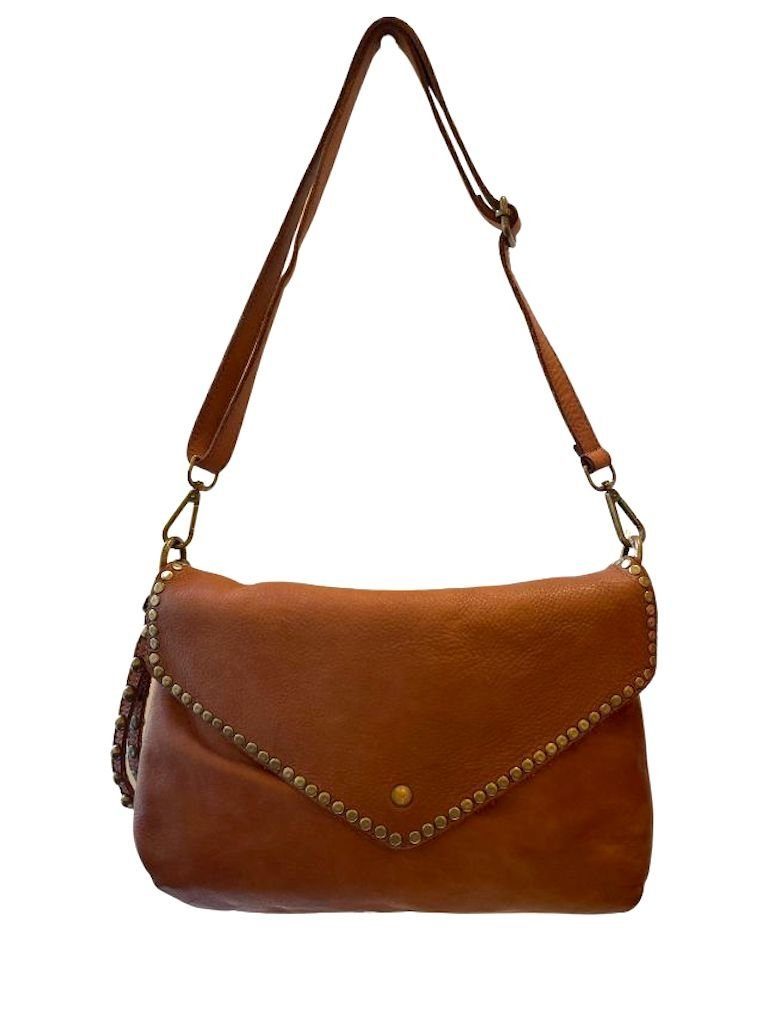 BZNA Bag Doria Cognac Clutch Italy Designer Damen Umhängetasche Schultertasche Neu - B Z N A