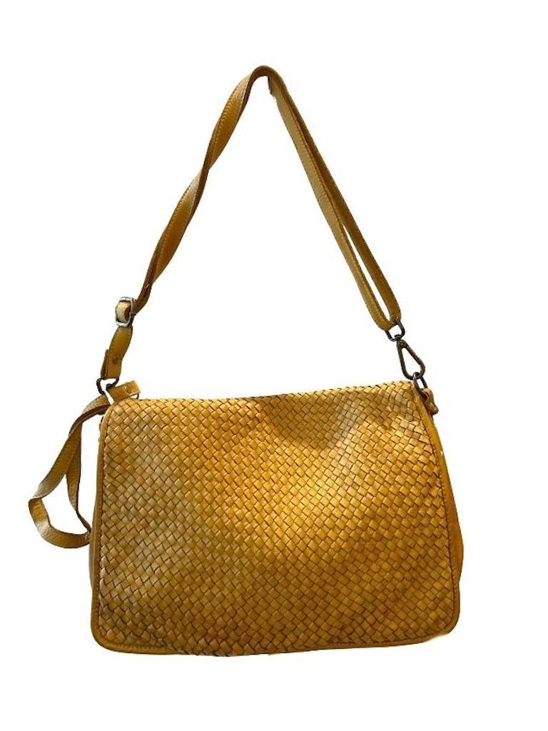 BZNA Bag Jassy Gelb Italy Designer Clutch Umhängetasche Damen Handtasche - B Z N A