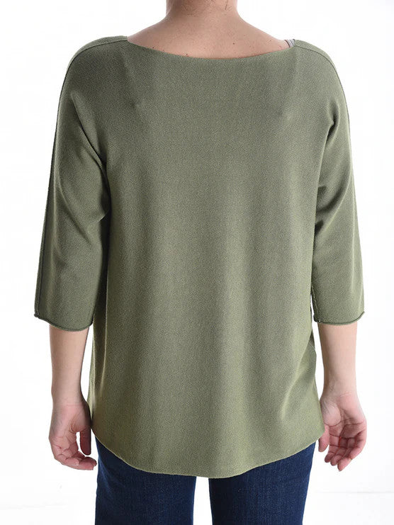 BZNA Berlin Lässiges V Ausschnitt Strickpullover Off-Shoulder Oversize