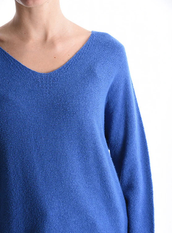BZNA Berlin Lässiges Strickpullover V Ausschnitte Off-Shoulder Oversize