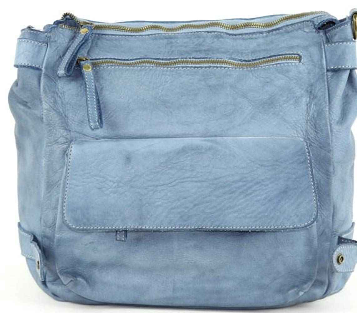 BZNA Bag Anna hell blau Backpacker Designer Rucksack Ledertasche Damenhandtasche Schultertasche Leder Nappa sheep ItalyNeu