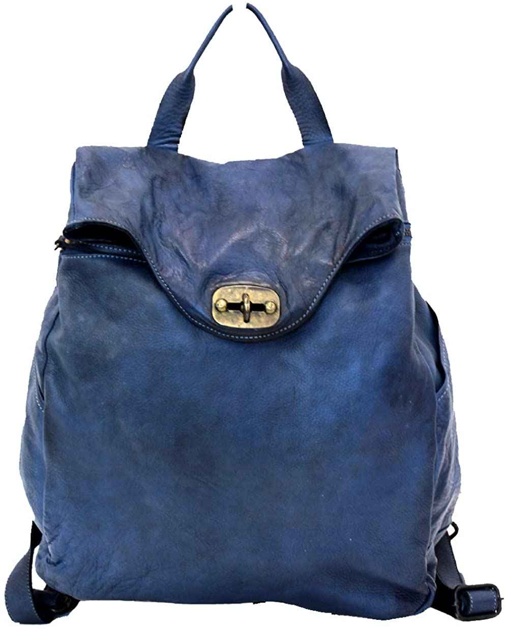 BZNA Bag Rinalto Blau Italy Rucksack Backpacker Designer Tasche Handtasche Schultertasche Leder Damen Neu