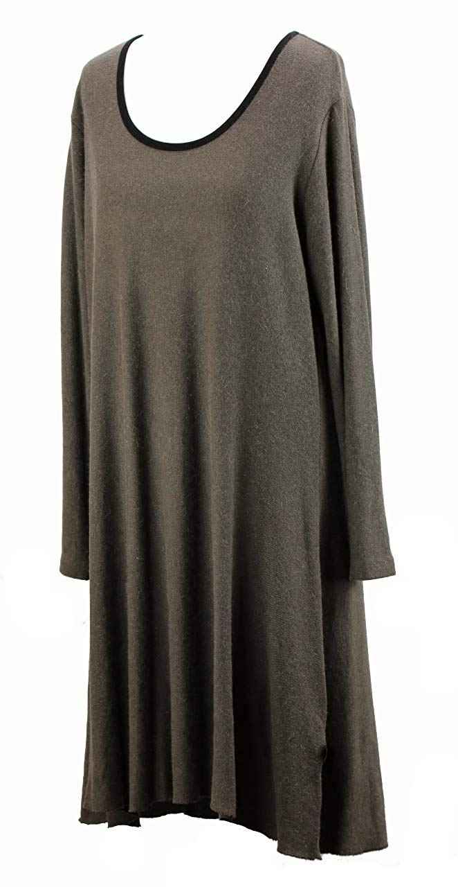 BZNA Wollkleid Lana Wolle Strickkleid Tunika Kleid Taupe Braun nero Longpulli Tunikakleid Shirt 36 38 40 42 44 46 one size Damen Dress Oberteil elegant