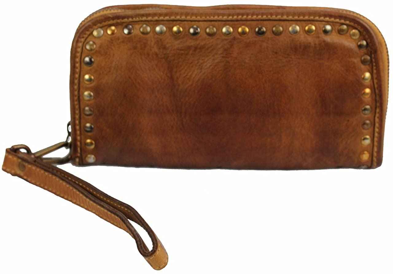 BZNA Berlin Romy Cognac Wallet Leather Clutch Leder Portemonnaie Geldbörse Neu