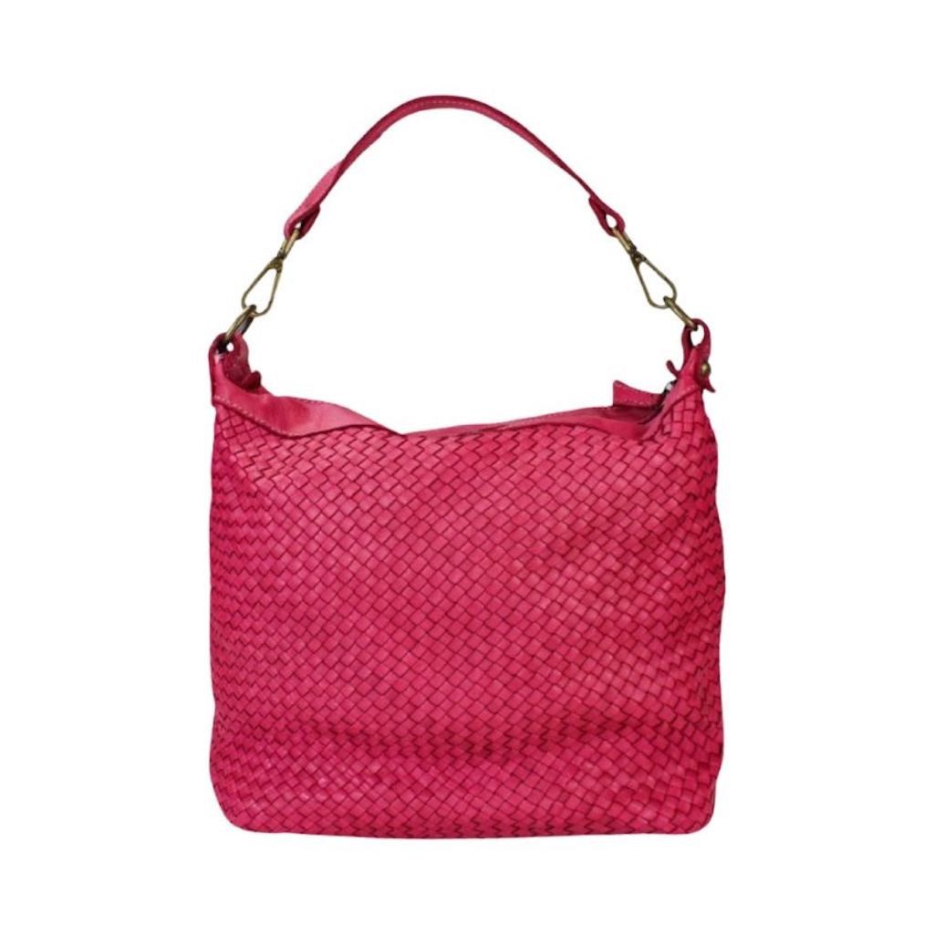 BZNA Bag Briana Pink Italy Designer Beutel Umhängetasche Damen Handtasche Leder - B Z N A
