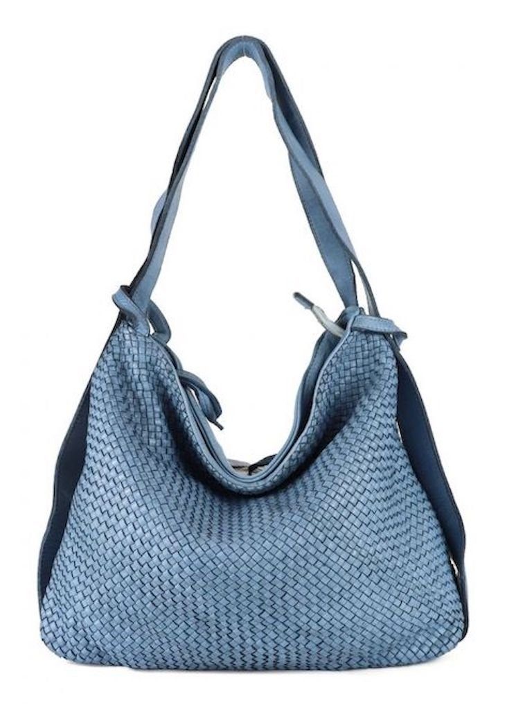 BZNA Berlin Xari Mittelblau Backpacker Rucksack Schultertasche Beutel Bag Leder - B Z N A