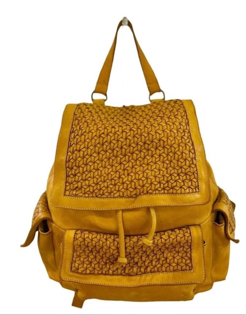 BZNA Bag Emely Gelb Backpacker Designer Rucksack Damentasche Schultertasche - B Z N A