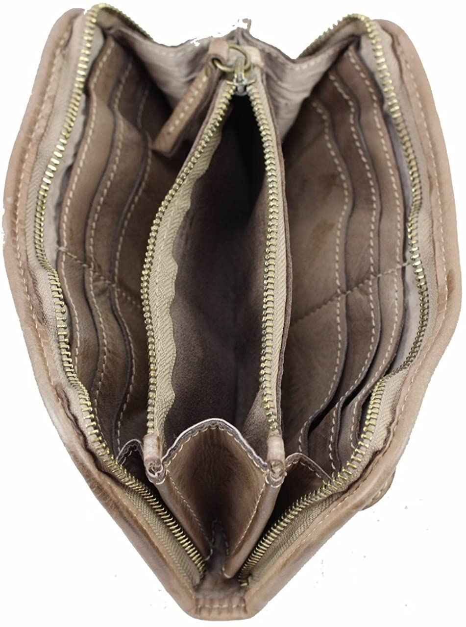 BZNA Berlin Romy Taupe Wallet Clutch Leather Leder Portemonnaie Geldbörse Clutch