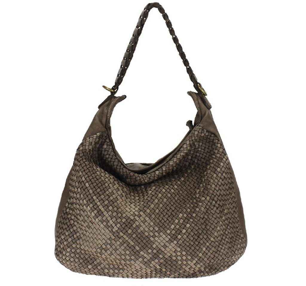 BZNA Bag Manja Taupe Italy Designer Beutel Umhängetasche Shopper Handtasche Leder