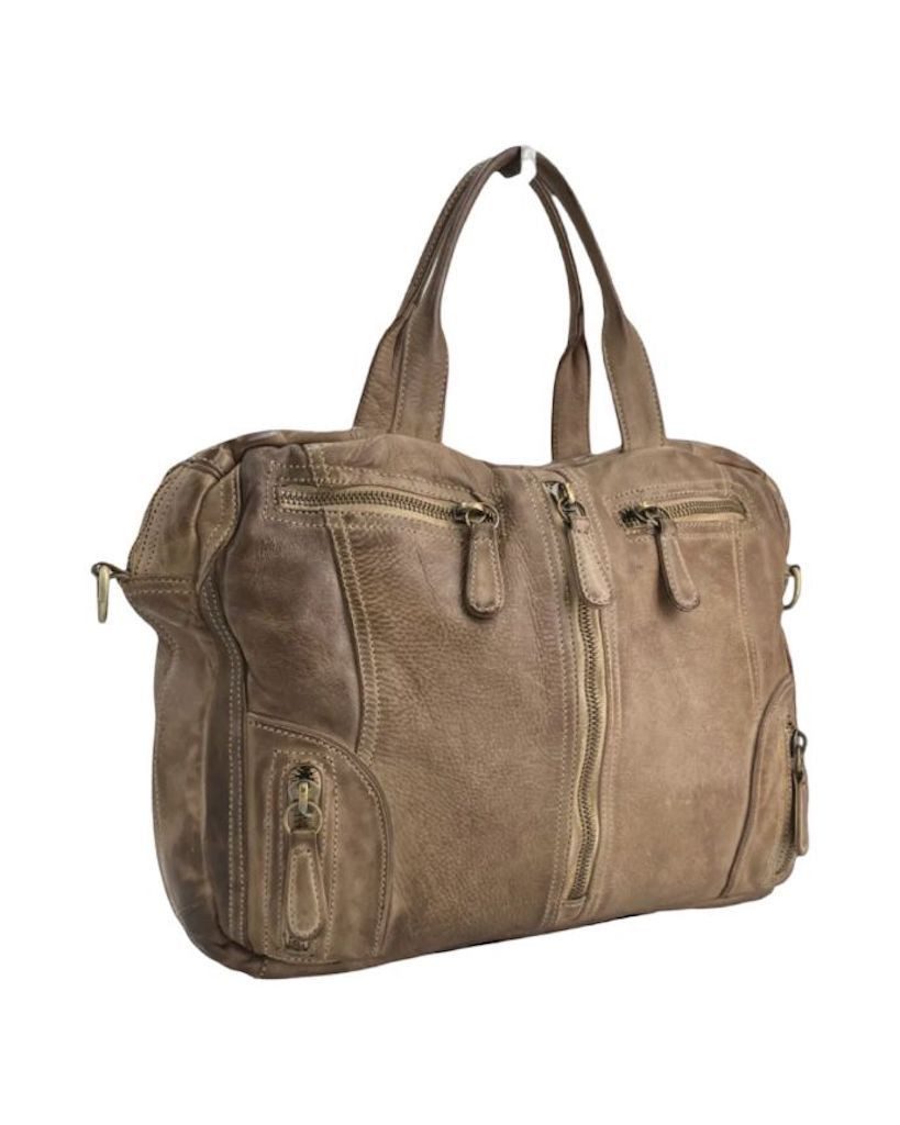 BZNA Bag Simsa Walnut Braun Business Aktentasche Designer Ledertasche Schultertasche Unisex - B Z N A