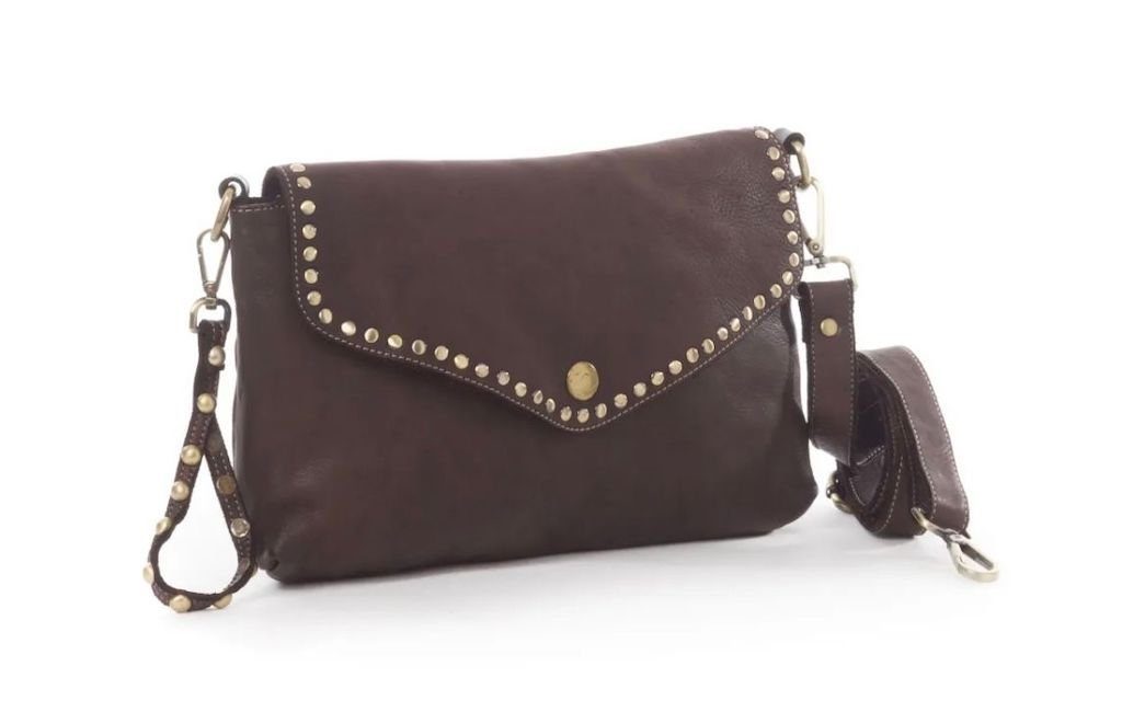 BZNA Bag Doria Braun Clutch Italy Designer Damen Umhängetasche Schultertasche Neu - B Z N A