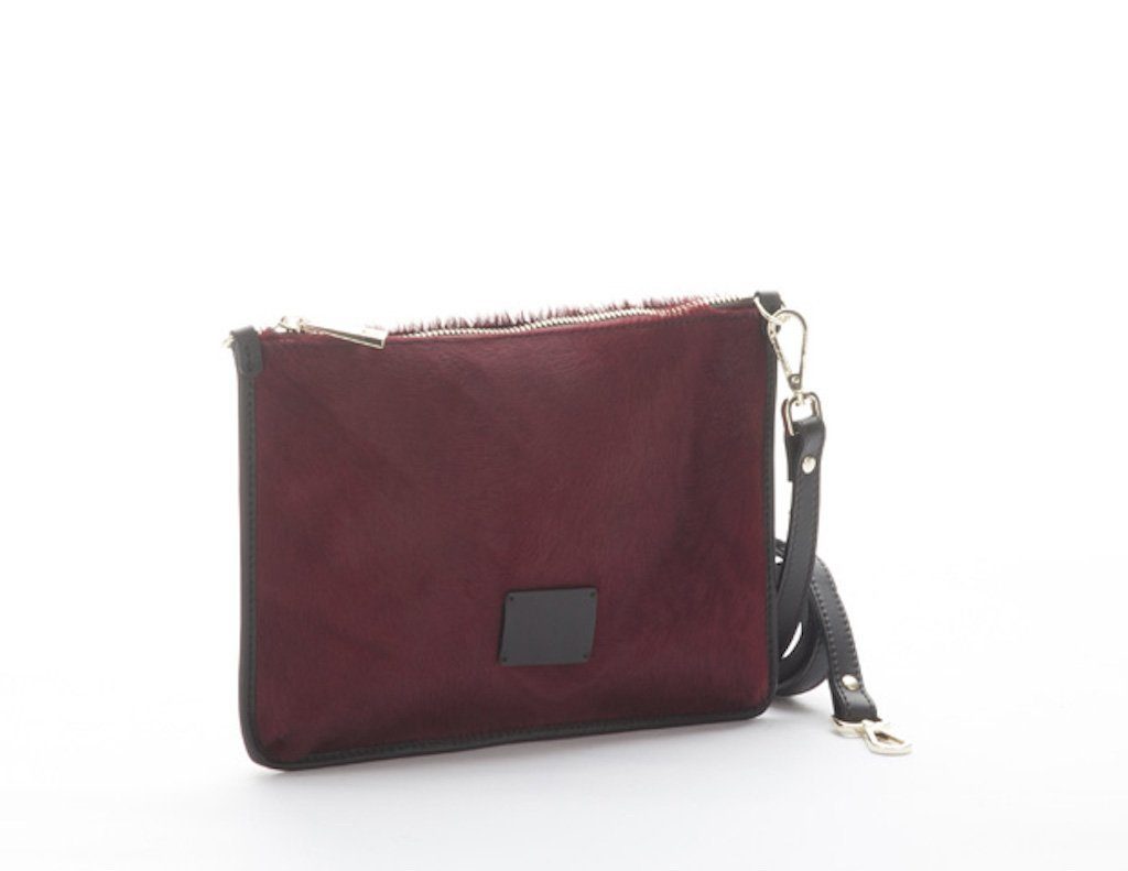 BZNA Bag Umhängetasche Ony Bordeaux Fell Clutch Designer Handtasche Schultertasche - B Z N A