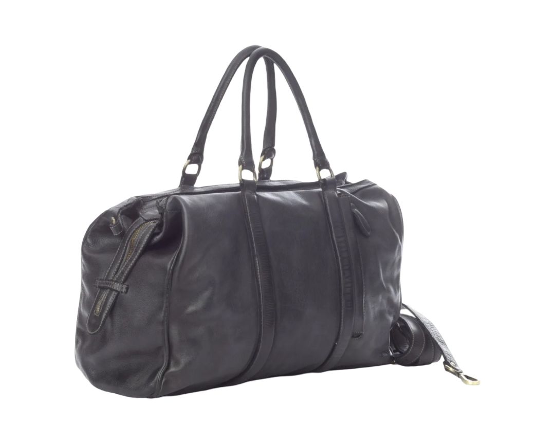 BZNA Bag Bea Grau Italy Designer Unisex Weekender Reise Tasche Handtasche Schultertasche Leder Shopper - B Z N A