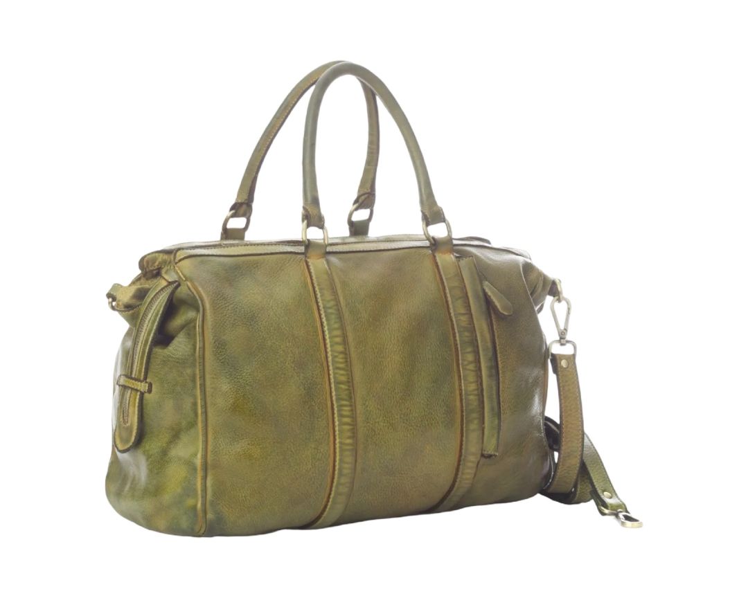 BZNA Bag Bea Grün Italy Designer Unisex Weekender Reise Tasche Handtasche Schultertasche Leder Shopper - B Z N A
