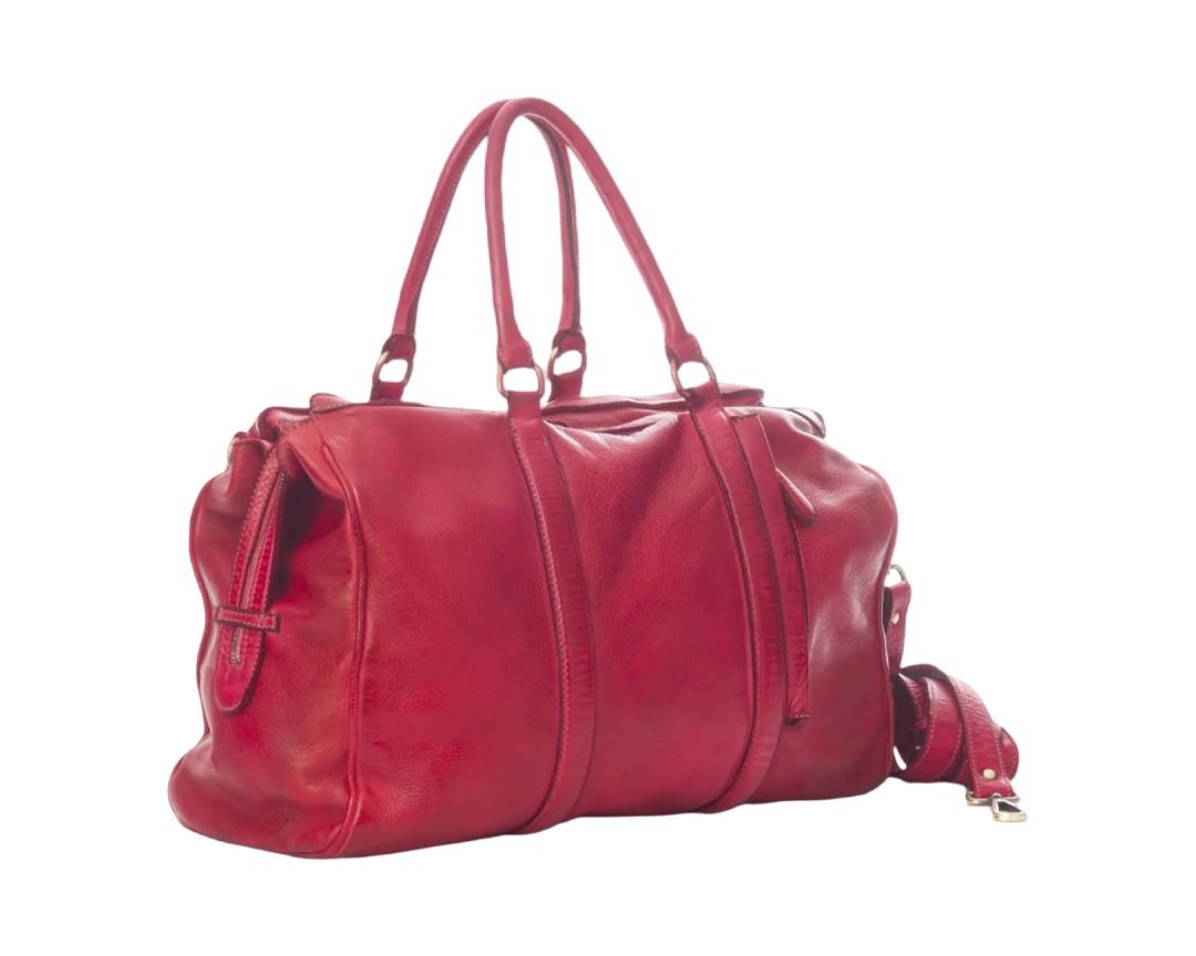 BZNA Bag Bea Wino Rot taly Designer Unisex Weekender Reise Tasche Handtasche Schultertasche Leder Shopper - B Z N A