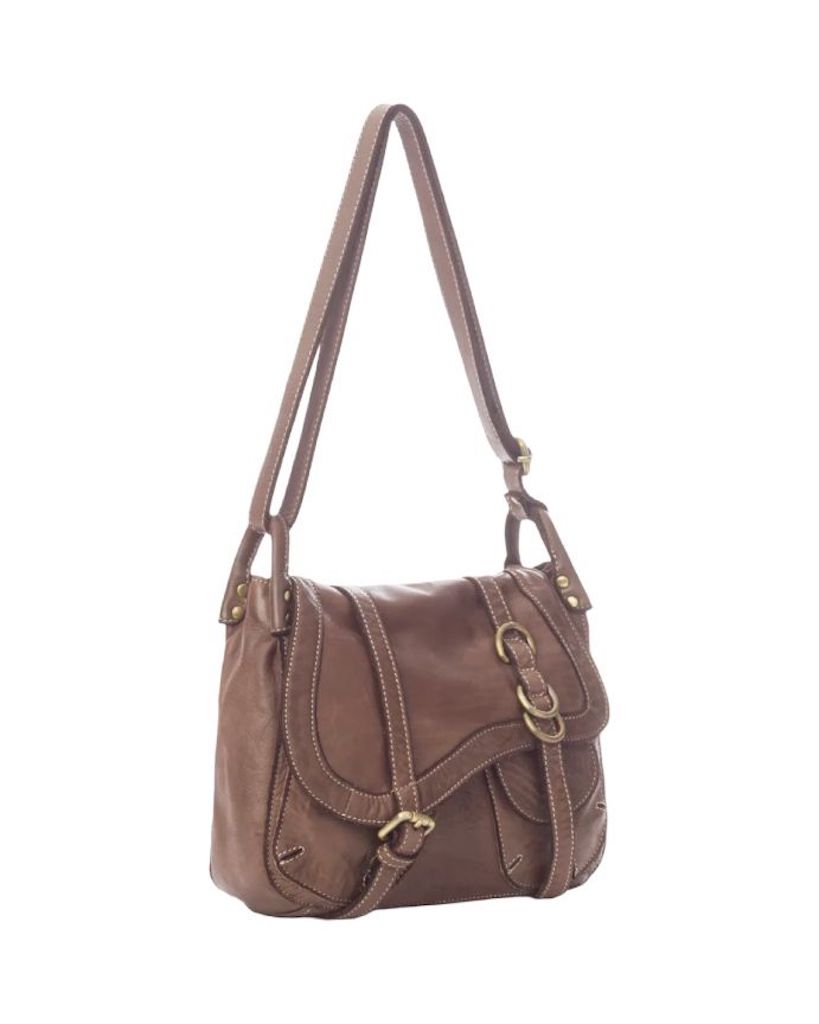 BZNA Bag Pauline Taupe italy Designer Leder Schulter Ledertasche Umhänge Tasche - B Z N A