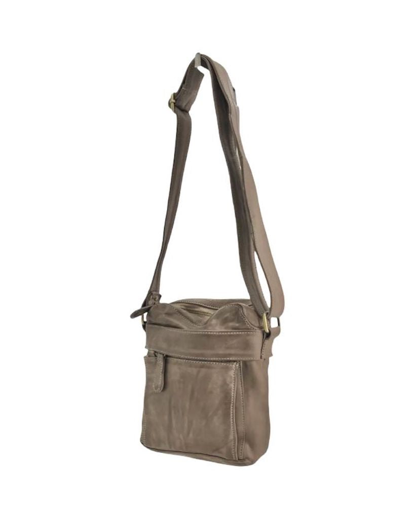 BZNA Bag Damla Taupe Italy Designer Unisex Gürteltasche Umhängetasche Fanny Bag - B Z N A
