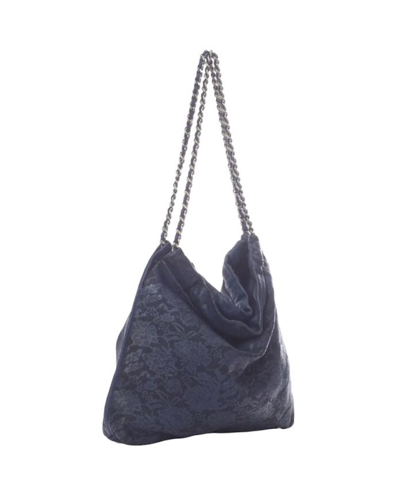 BZNA Umhängetasche Emy Blau Designer Laser Cut Beutel Handtasche Schultertasche - B Z N A