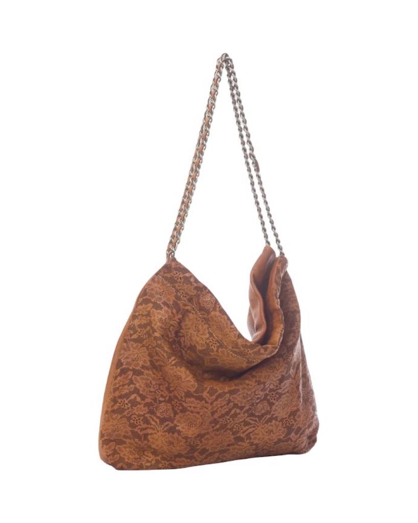 BZNA Umhängetasche Emy Cognac Designer Laser Cut Beutel Handtasche Schultertasche - B Z N A