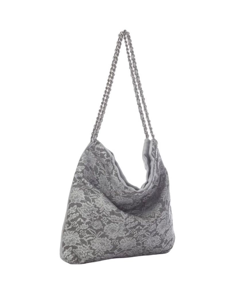 BZNA Umhängetasche Emy Grau Designer Laser Cut Beutel Handtasche Schultertasche - B Z N A