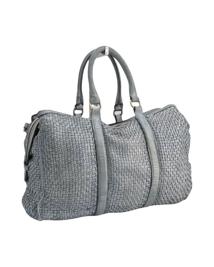 BZNA Bag Pepper Denim Blau Italy Designer Weekender Reise Tasche Handtasche Schultertasche Leder Shopper - B Z N A