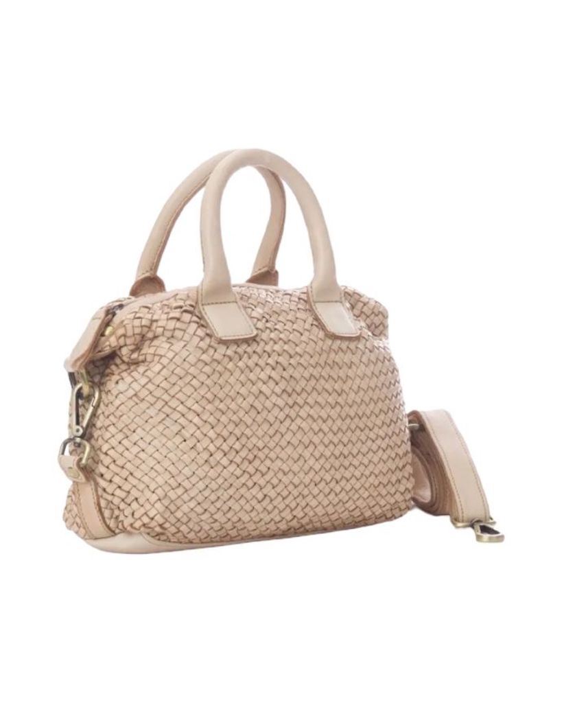 BZNA Bag Bianca Beige Italy Designer Damen Handtasche Schultertasche Tasche - B Z N A