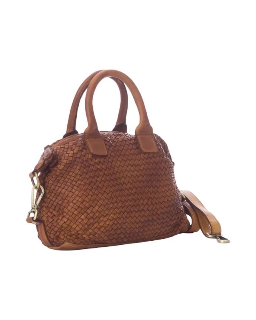 BZNA Bag Bianca Cognac Italy Designer Damen Handtasche Schultertasche Tasche - B Z N A