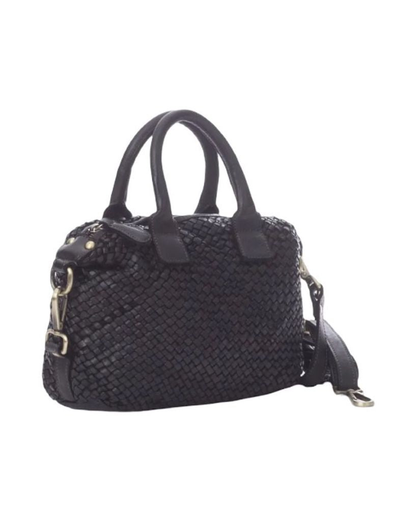 BZNA Bag Bianca Schwarz Italy Designer Damen Handtasche Schultertasche Tasche - B Z N A