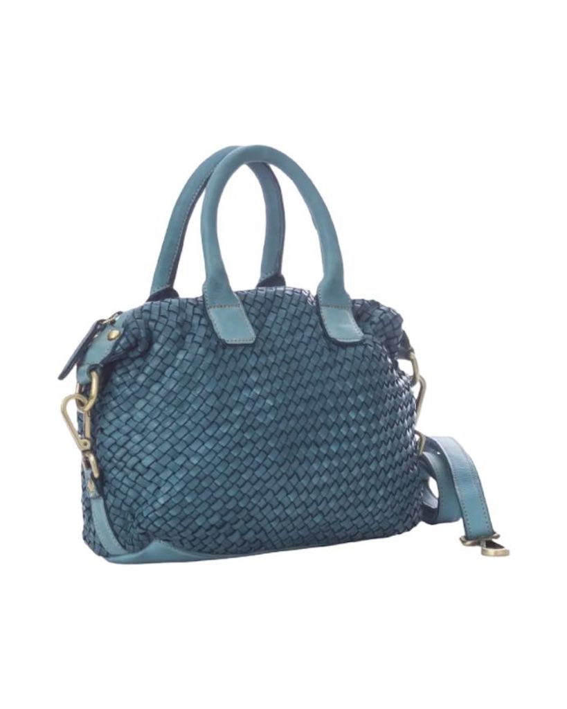 BZNA Bag Bianca Petrol Italy Designer Damen Handtasche Schultertasche Tasche - B Z N A