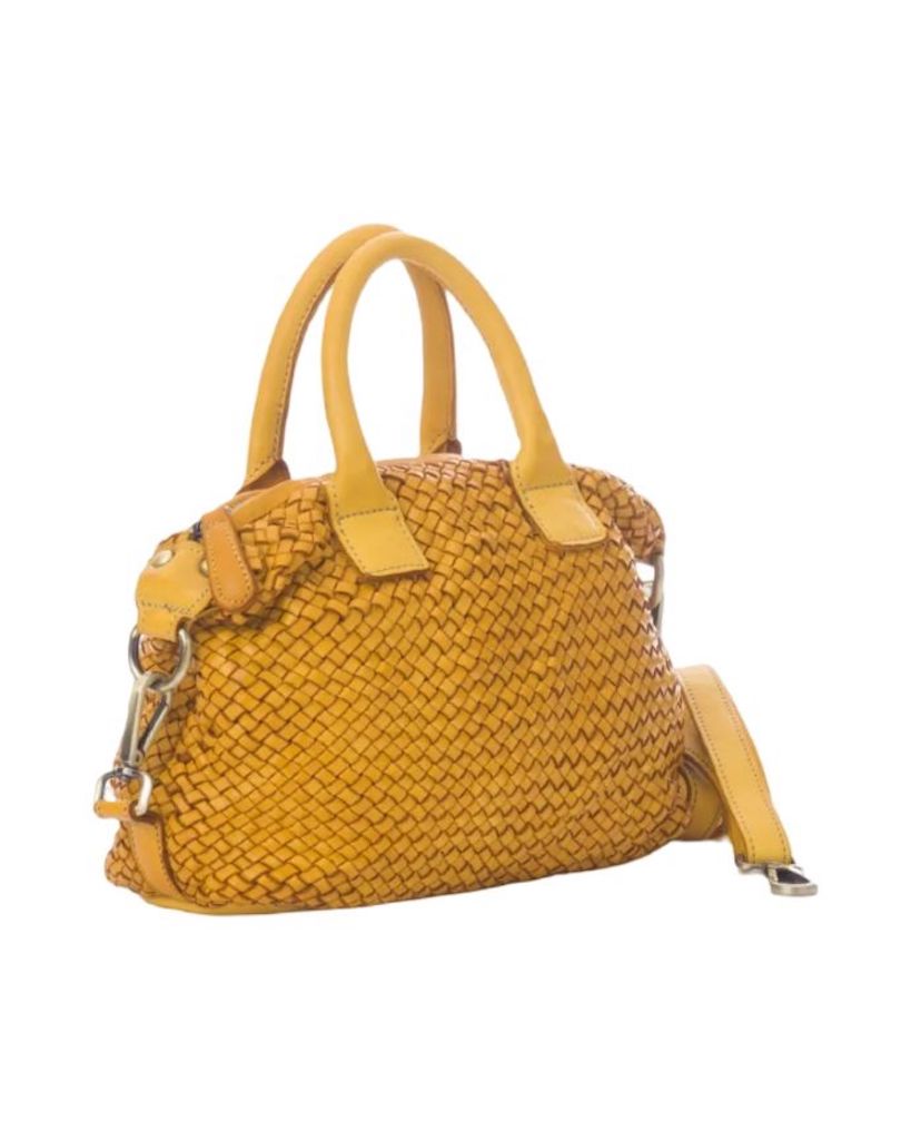 BZNA Bag Bianca Gelb Italy Designer Damen Handtasche Schultertasche Tasche - B Z N A