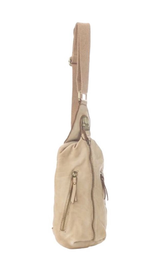 BZNA Bag Martin Beige italy Designer Gürteltasche Bauchtasche Fanny Bag Umhängetasche Schultertasche Tasche Leder Shopper Neu - B Z N A