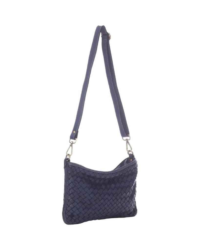 BZNA Bag Emma Blau Italy Designer Clutch Umhängetasche Ledertasche Schultertasche Tasche Leder Neu