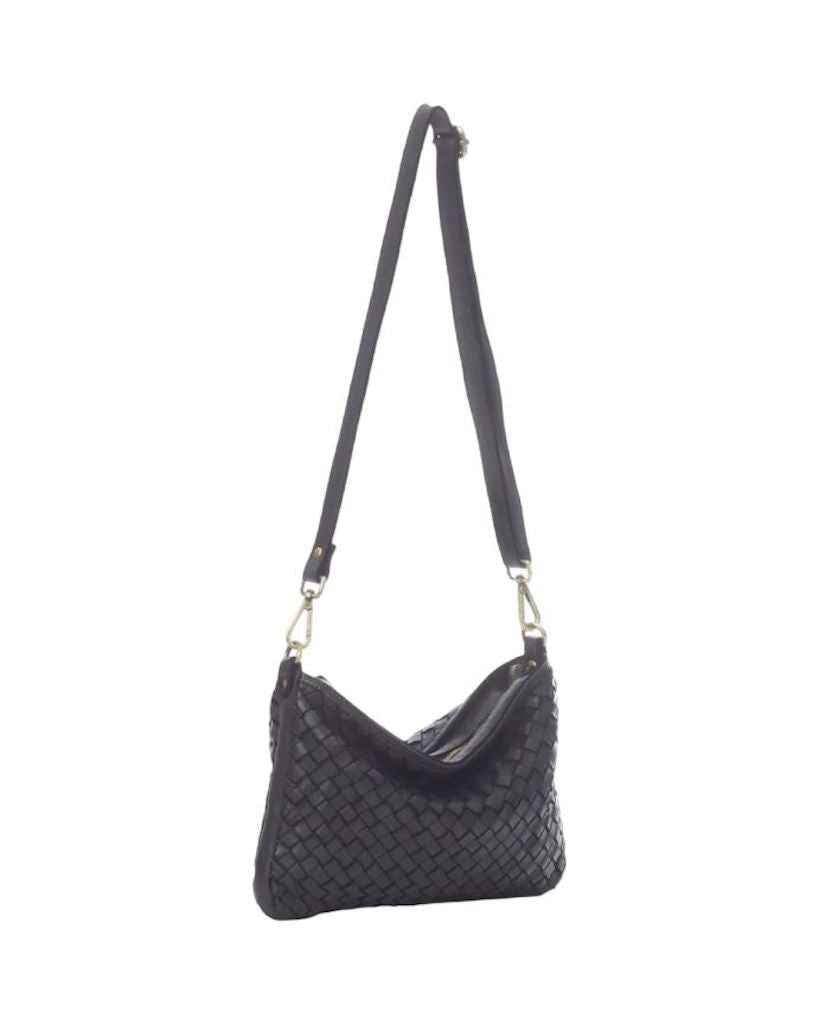 BZNA Bag Emma Schwarz Italy Designer Clutch Umhängetasche Ledertasche Schultertasche Tasche Leder Neu