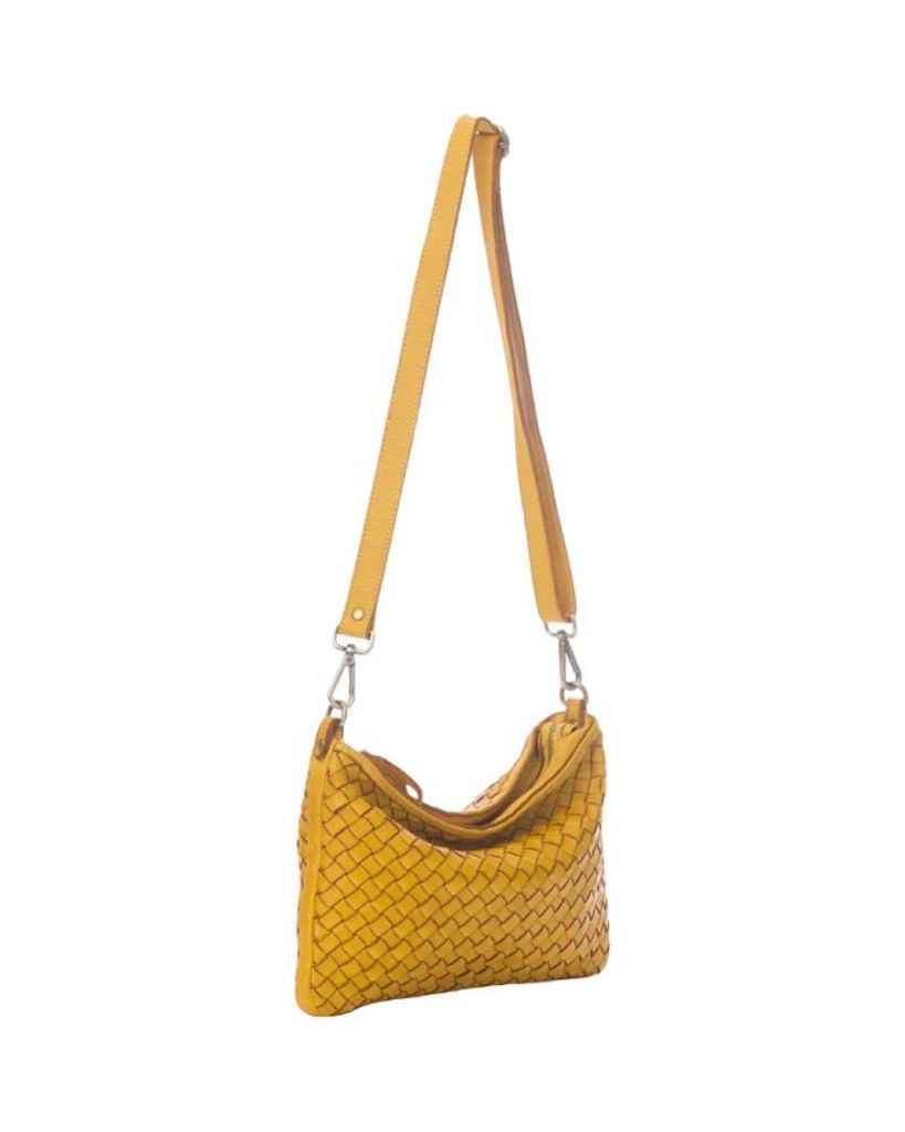 BZNA Bag Emma Gelb Italy Designer Clutch Umhängetasche Ledertasche Schultertasche Tasche Leder Neu