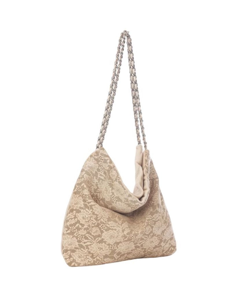 BZNA Umhängetasche Emy Beige Designer Laser Cut Beutel Handtasche Schultertasche - B Z N A